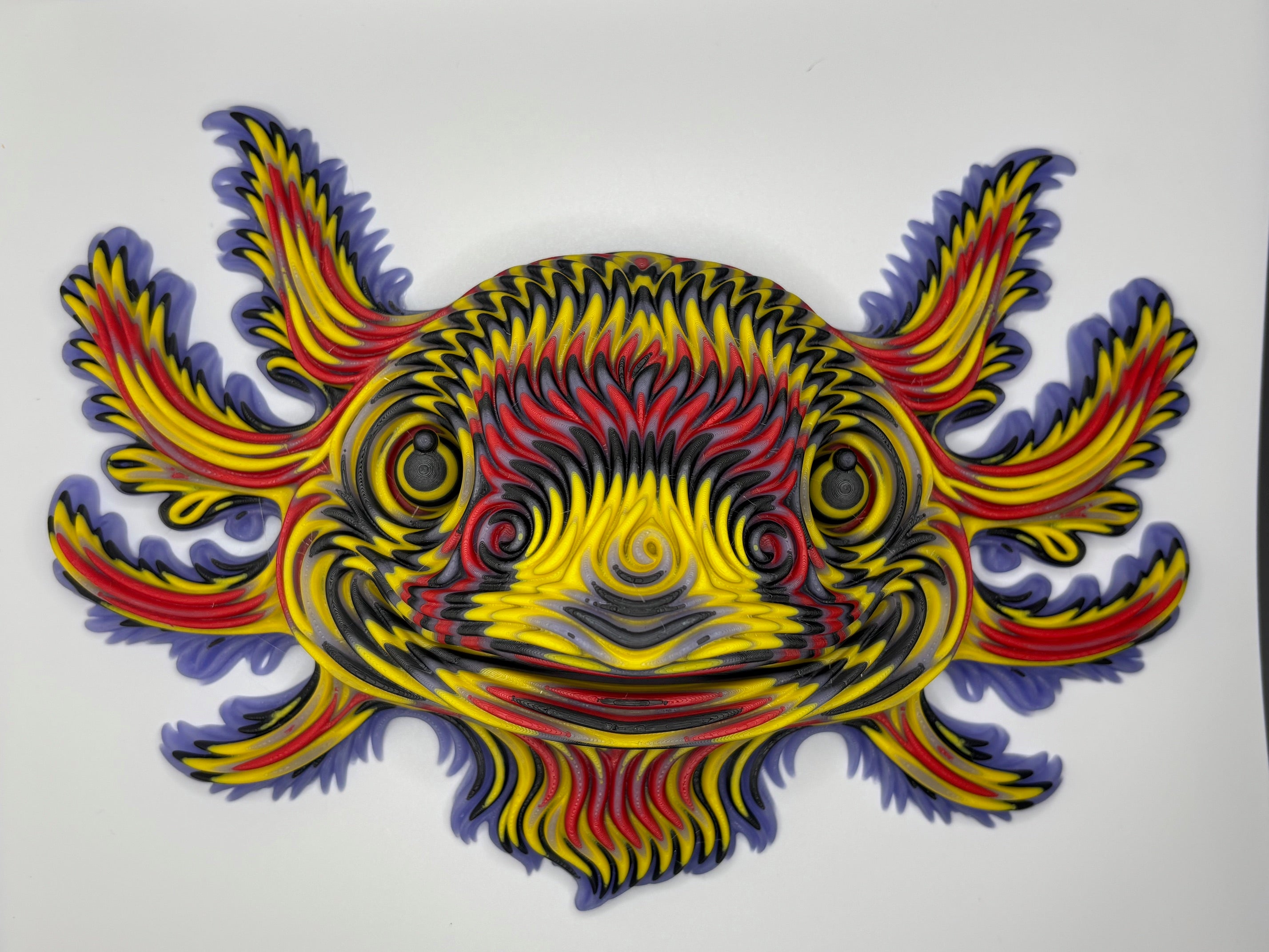 Psychedelic Layered Axolotl Wall Art