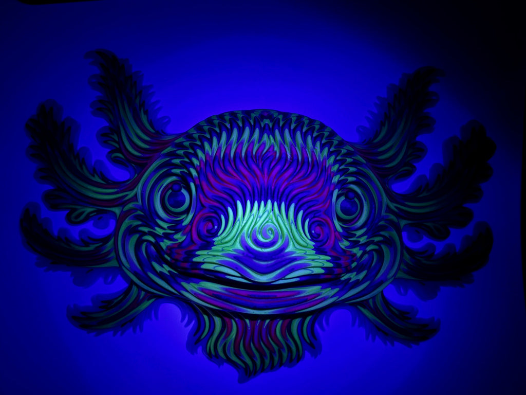 Psychedelic Layered Axolotl Wall Art