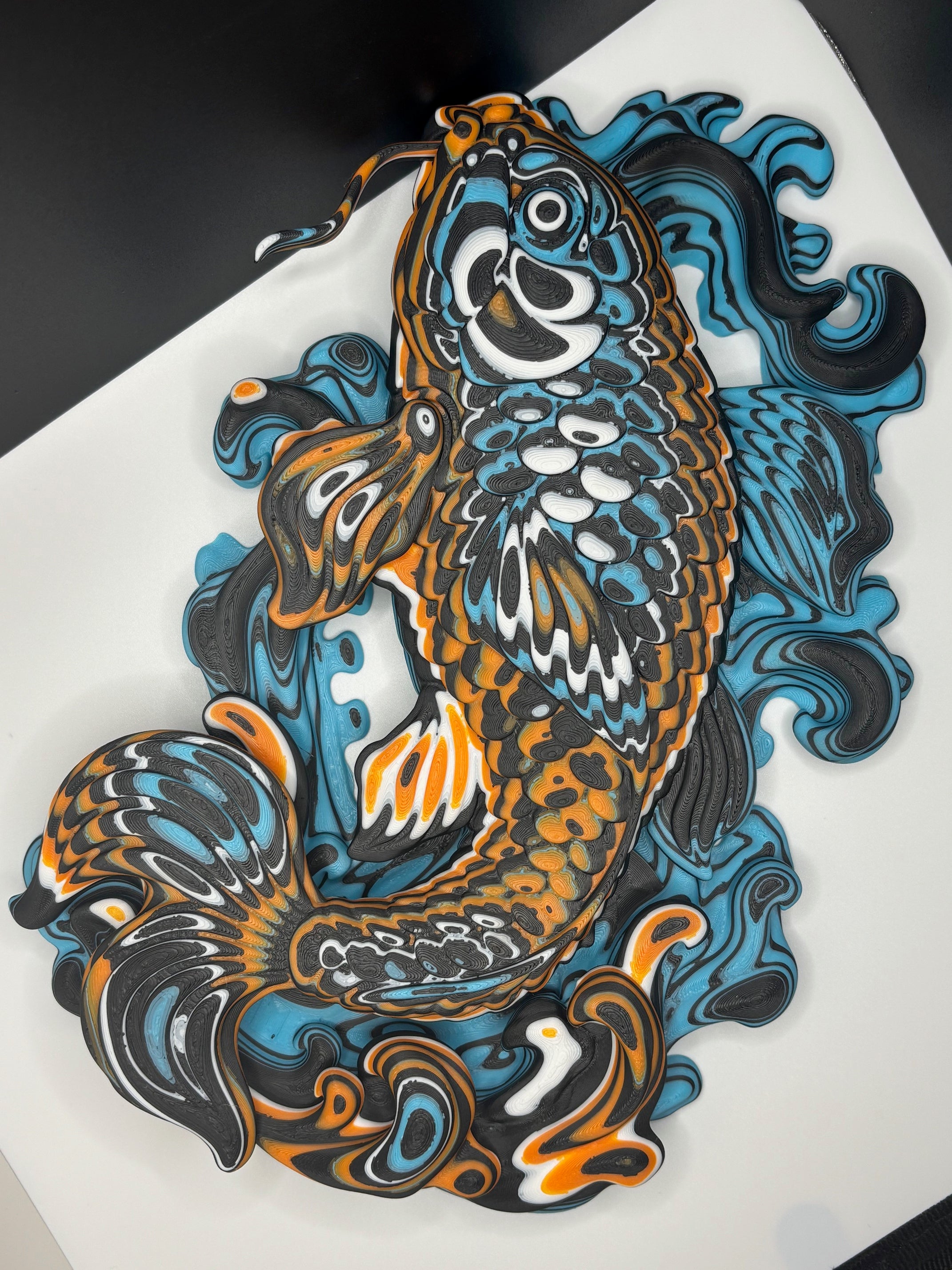 Psychedelic Layered Koi Fish Wall Art